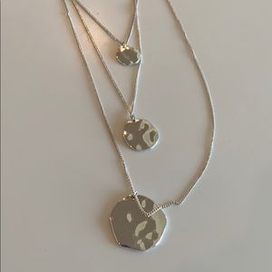 Silver three chain necklace
